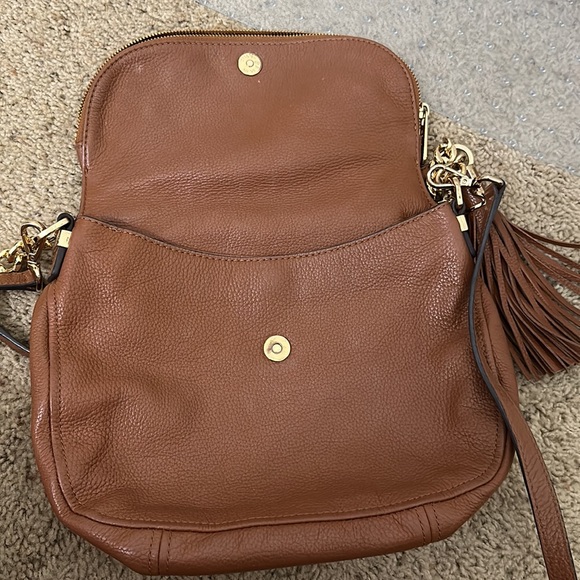 Michael Kors tan leather fold over crossbody - Picture 9 of 15